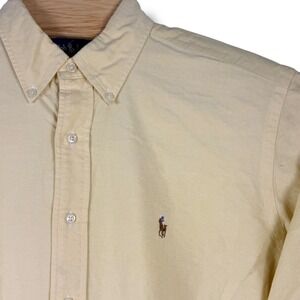 Ralph Lauren Button Down Men 16 Large Yellow Yarmouth Cotton Oxford Shirt Pony